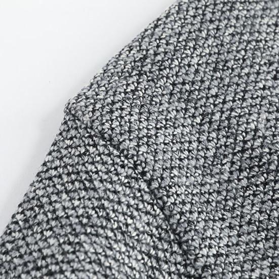 V-hals Lommer Genserjakke Høst Vinter Fleecefôr Ensfarget Cardigan Genser Yttertøy