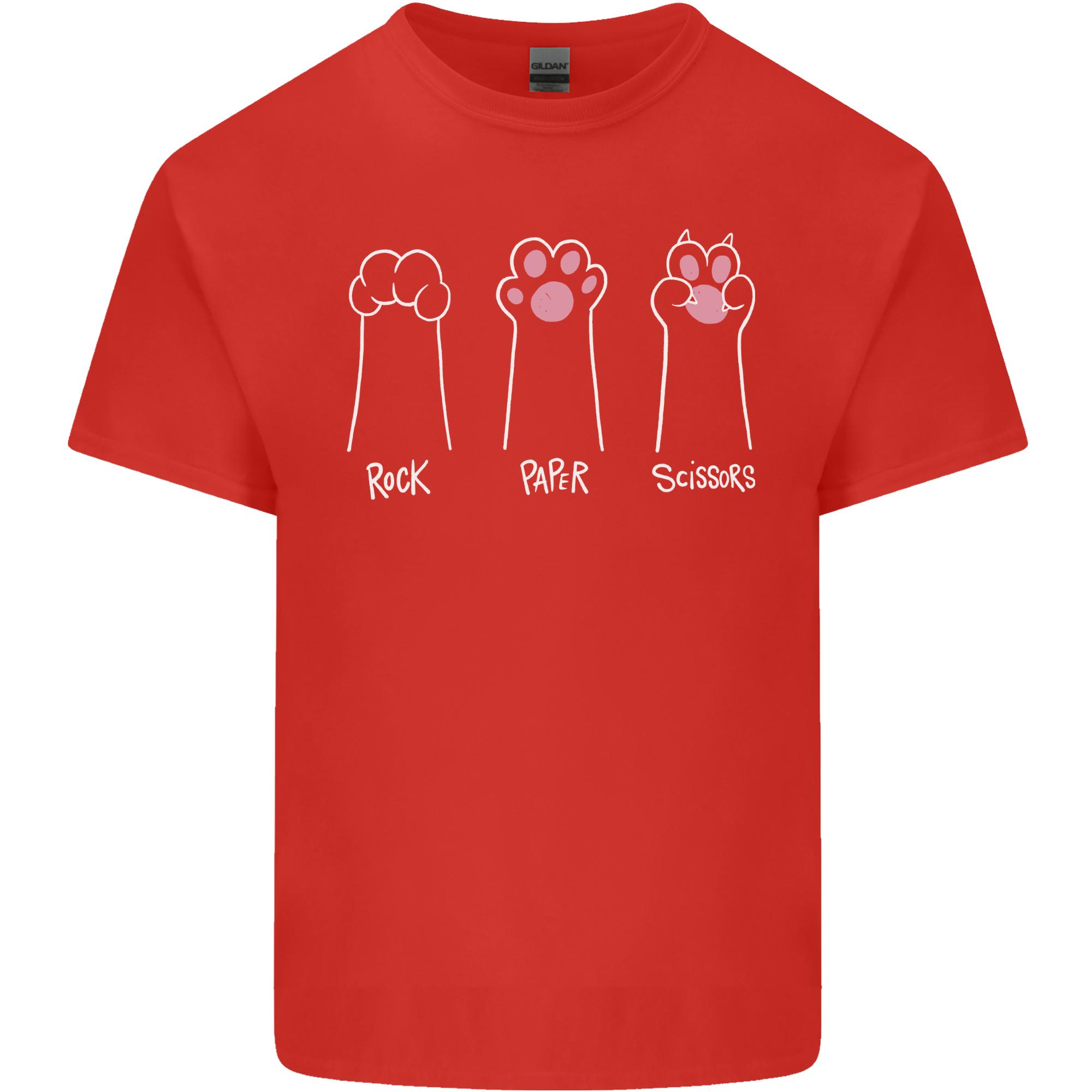 Cat Rock Paper Scissors Funny Unisexs Light Cotton TShirt S
