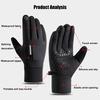 Men's Winter Outdoor Warm Gloves, Windproof Waterproof Touch Screen Gloves, Non-slip Cold Gloves, for Outdoor Running Riding Skiing Fishing Driving