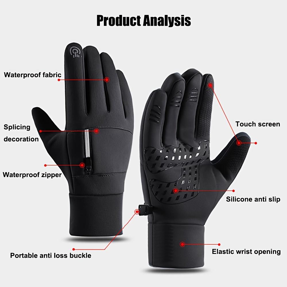 Men's Winter Outdoor Warm Gloves, Windproof Waterproof Touch Screen Gloves, Non-slip Cold Gloves, for Outdoor Running Riding Skiing Fishing Driving