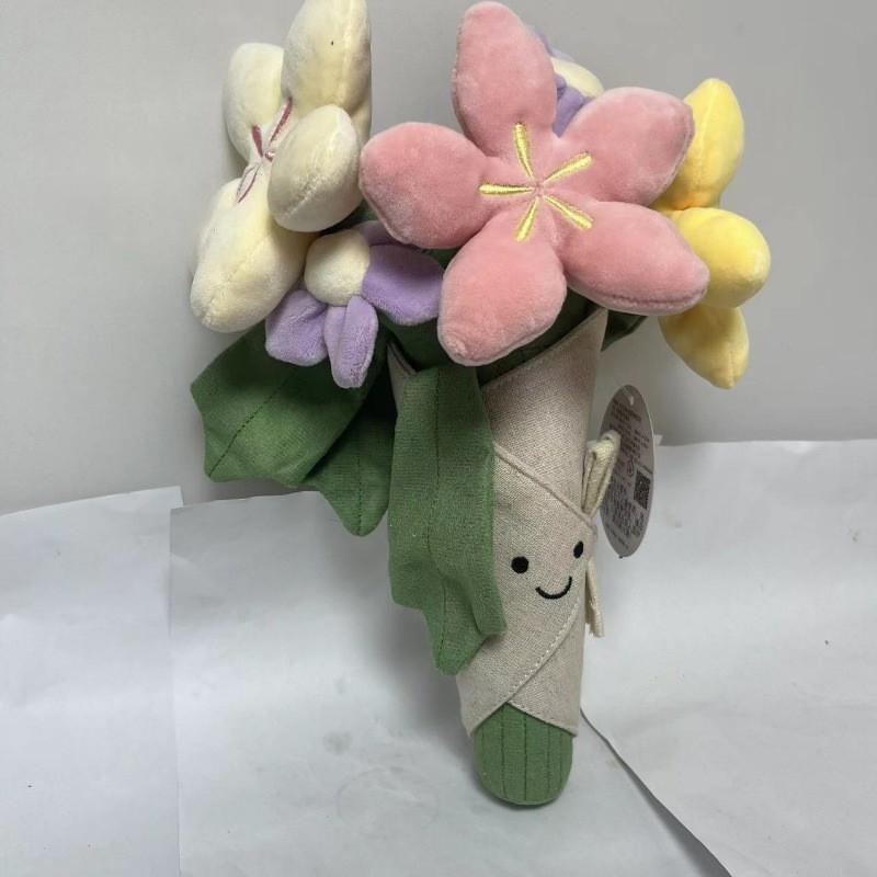 Niedliche Tulpen-Topfpflanze Plüschtier Figur Bouquet Abschlussgeschenk Puppe 40cm