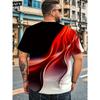 Plus Size Men Tie Dye 3D Print T-shirts Fashion Tees Beachwear Stretch Polyester Sports Short Sleeve Tops