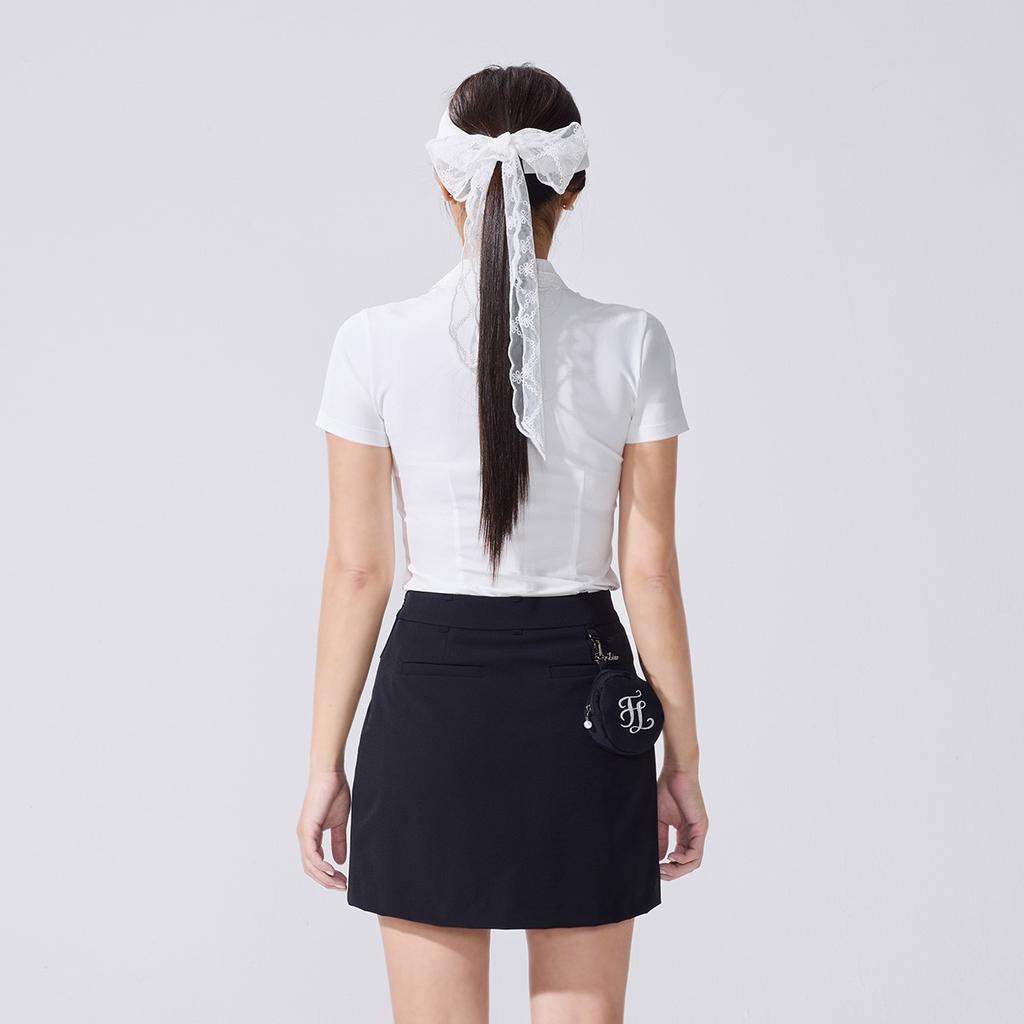 FAIRLIAR GOLF Eyelet Lace Collar T-Shirt (White)