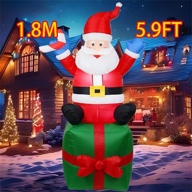 Christmas Inflatable Style Decoration Built-in LED Lights Inflatable Model Outdoor Ornament Xmas Party New Year Garden Decor