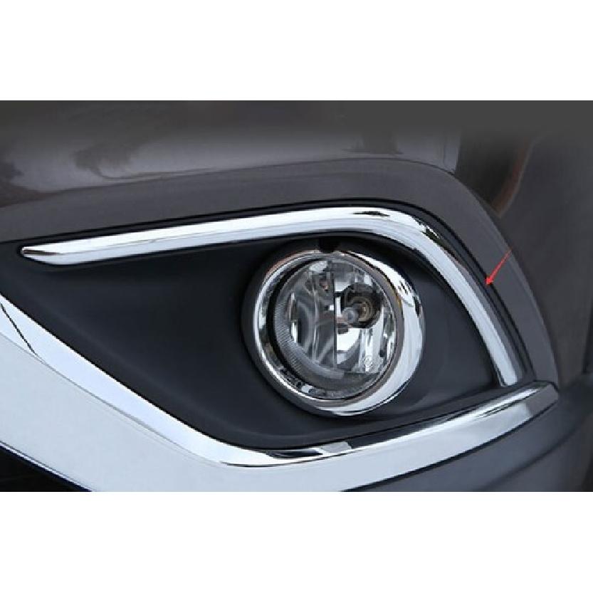 Chrome Exterior Front Fog Light Strip Trim For Mitsubishi Outlander Sport 16-19