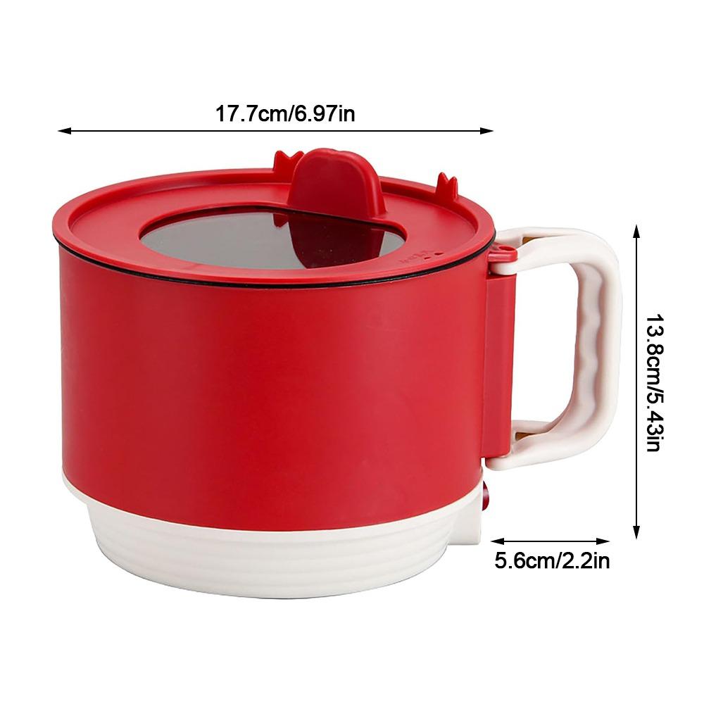 Foldable Handle Electric Cooking Pot 1600ml Capacity Instant Noodle Bowl  Porridge