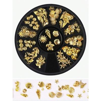 Ocean Theme Metal Rivets Rhinestones Nail Jewelry Fillings Charms Star Shell 3D Nail Art Decoration Diy Accessories Nail Art Supplies