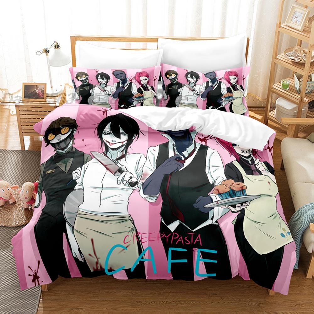 Creepypasta Bedding Set Single Twin Full Queen King Size Bed Set Adult Kid Bedroom Duvet Cover Sets 3D Print Anime Bed Sheet Set