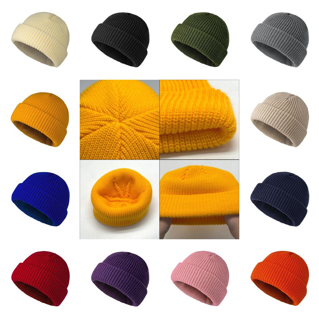 Knit Beanie Hat For Men Women Winter Warmth Acrylic No Brim Casual Fashion