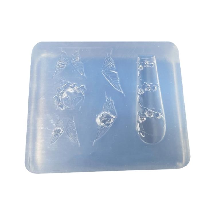 Silicone Nail Art Stencil Mold For Intricate Butterfly Rose Floral 3D Art DIY Manicure Creations Nail Accessories 1