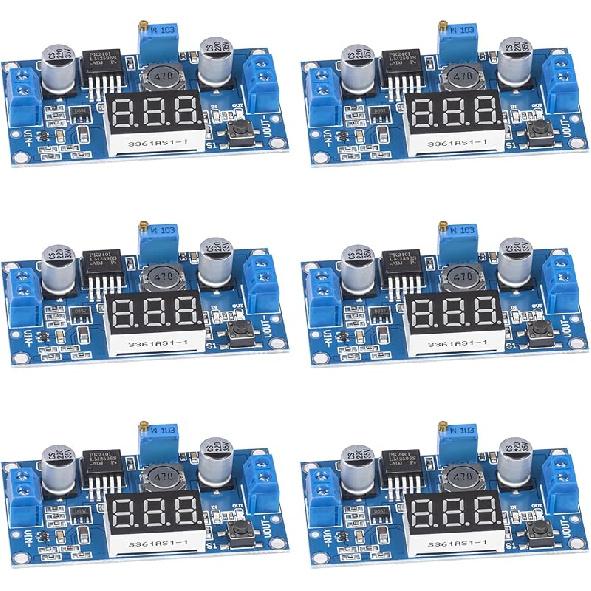LM2596 LM2596S DC-DC Buck Converter Voltage Regulator Adjustable 4.0-40V to 1.25-37V 2A Power Supply Module with LED Voltmeter Display (Pack of 2)