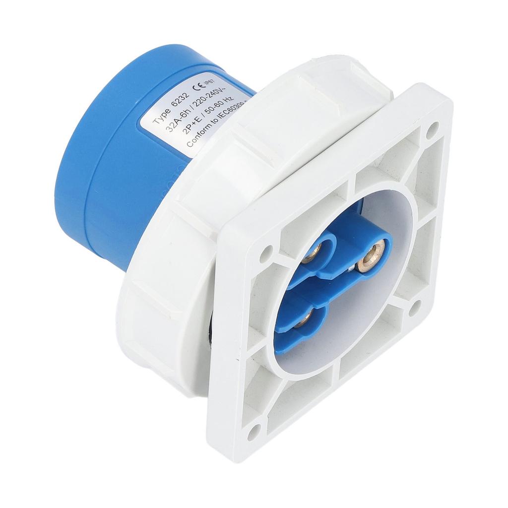 Industrial Socket IP67 Waterproof Brass Contact Aviation Connector 2P+E 32A 220240V