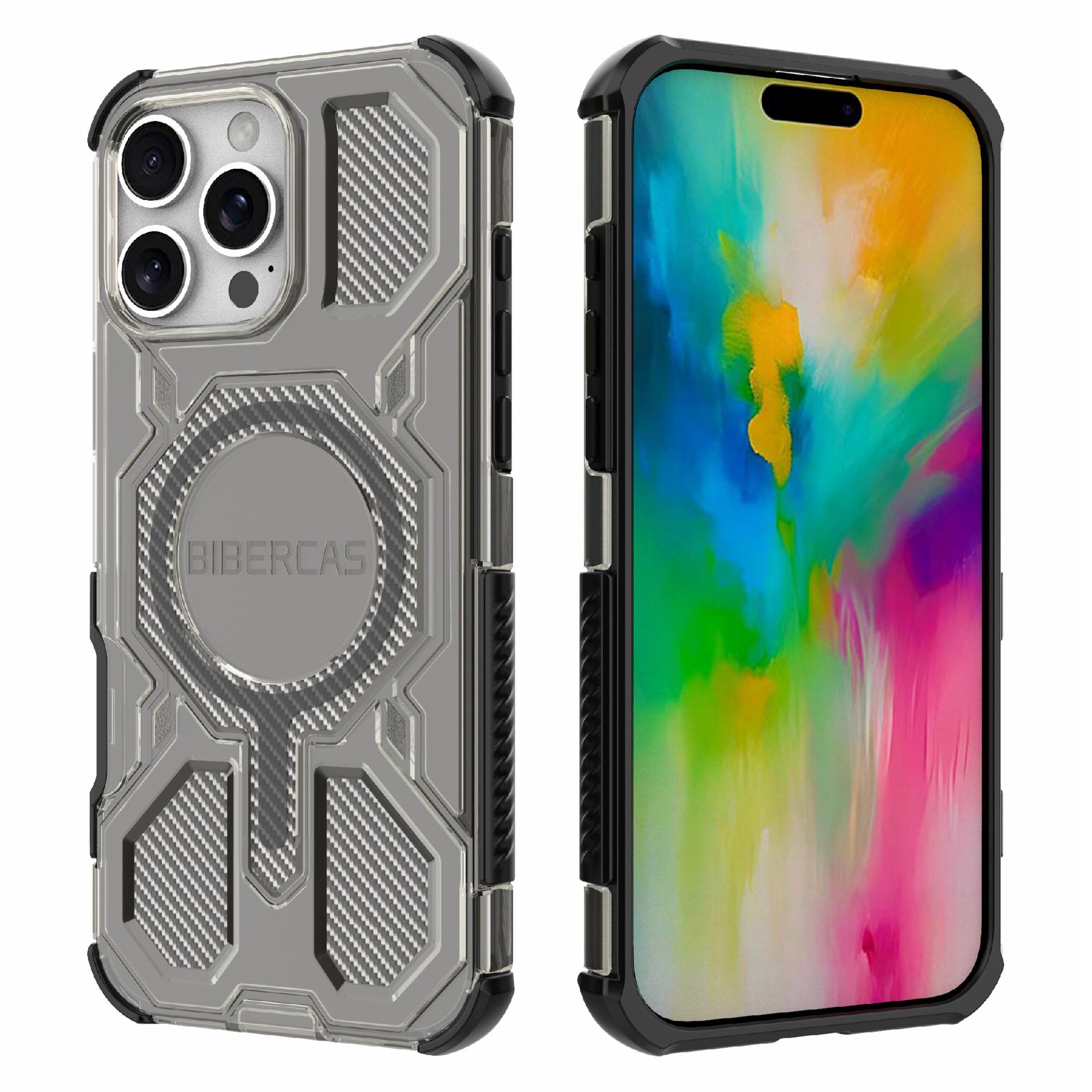 

BIBERCAS J-16 Transparent Series For iPhone 16 Pro Max Case Compatible with MagSafe TPU+PC Phone Cover