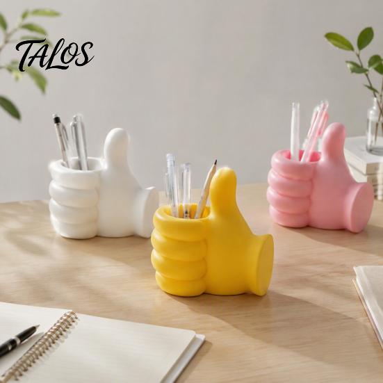 Desktop Accessory for Office 3D Printed Thumbs‑Up Pen Holder, Funny Gesture Shaped Desk Organizer, Creative Large Capacity Organizer Pencil