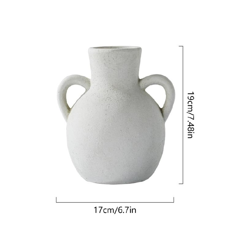 Farmhouses Flower Vases Ceramic Pottery Terracotta Decorative Vases With Double Handle for Living Room Centerpiece Decors