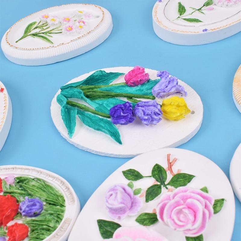 Silicone Candle Moulds Flower Shaped Soap Molds Hand-Making Supplies Non-stick Silicone Material for DIY Hand-Making