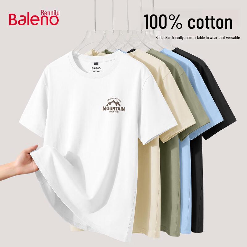 

Baleno Men s Heavyweight Cotton Short Sleeve T-Shirt M