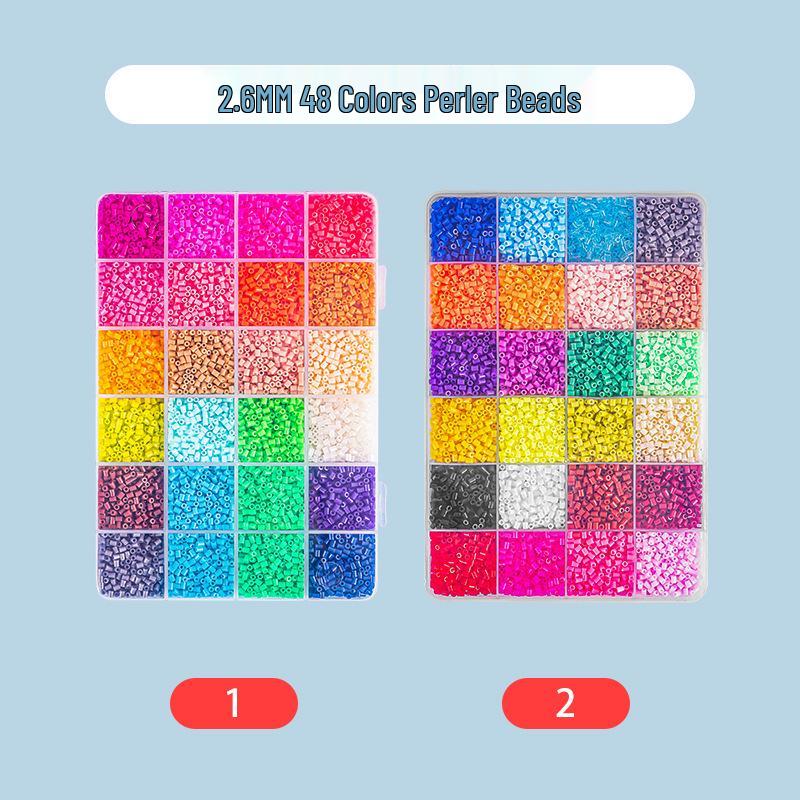72-Color 2.6mm & 48-Color 5mm Fuse Beads Refill Set for DIY Handmade Educational Projects