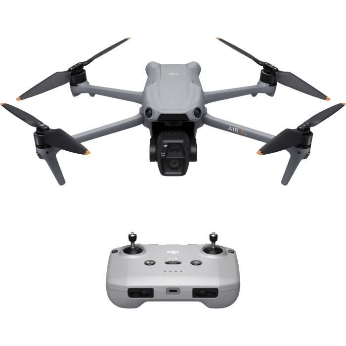 Drone - DJI - Air 3S (- DJI - RC-N3) - Double Caméra CMOS 1" et Télécaméra 70mm - 14 Stops de Plage Dynamique - RTH Intelligent