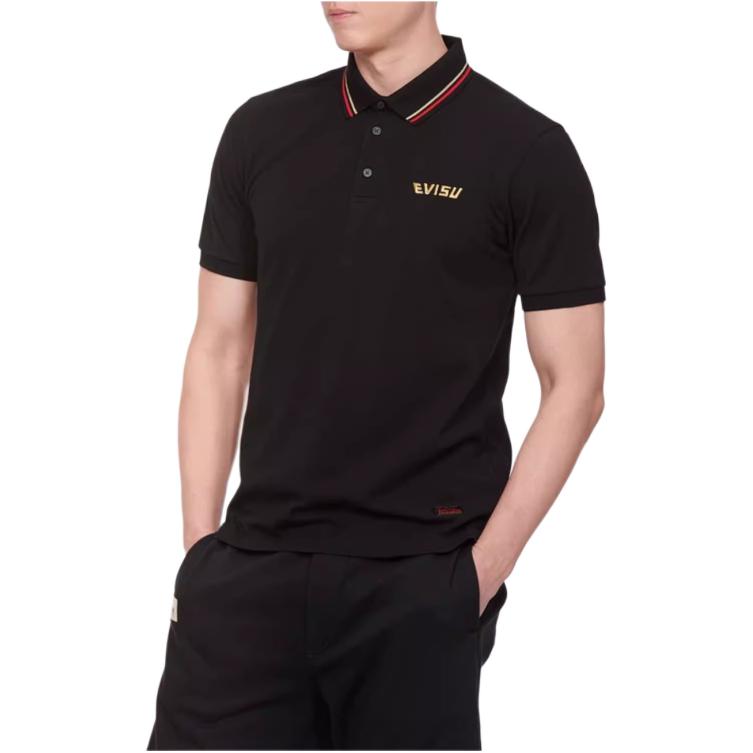Evisu Logo Embroidered Casual Polo Shirt Men Tops 2ESADM2PS603XXCT