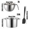 Water Bath Melting Pot Stainless Steel Chocolate Melting Pot Set Baking/melting Pot 2.6L Water Bath Bowl and 2L Melting Pot Set