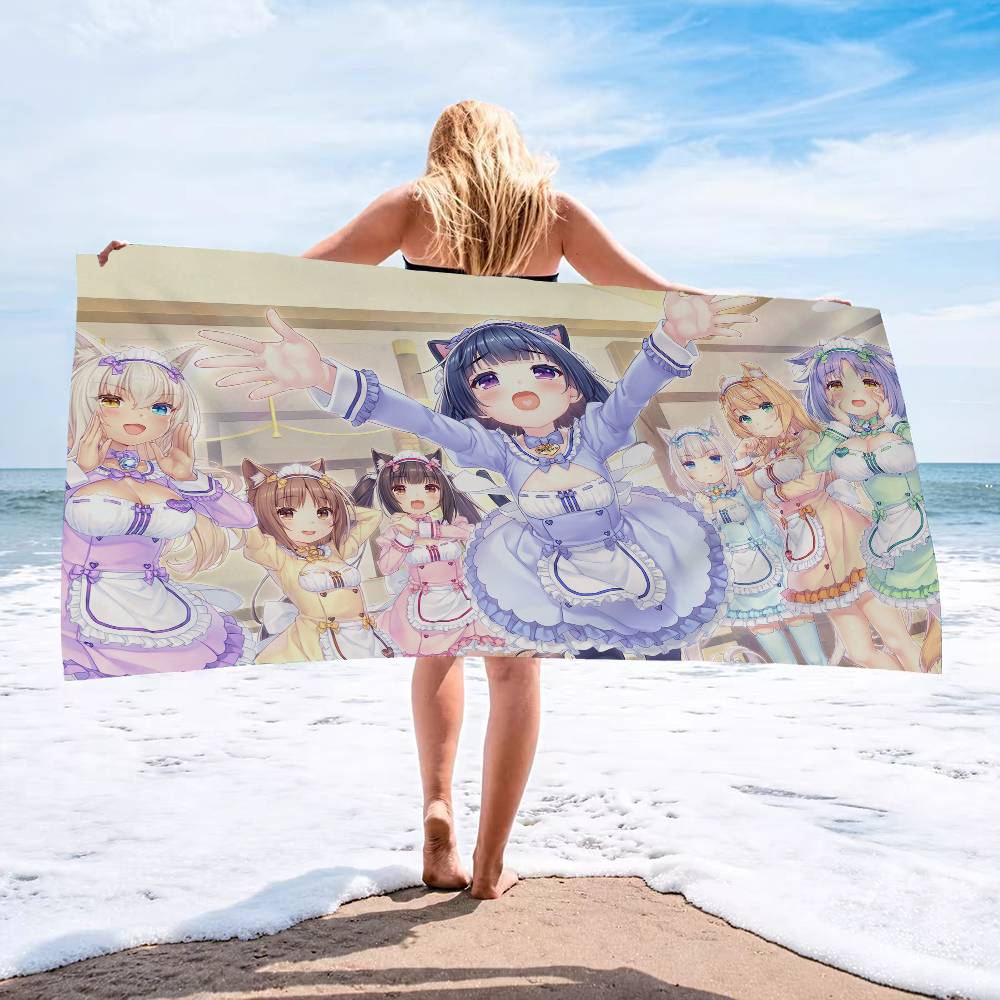 Anime Nekoparas Big Microfiber Beach Towels Quick Dry Towel Sand Beach Towels Pool Towel For Travel Swim Pool Yoga