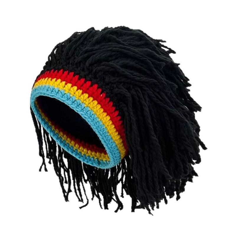 Handmade Quirky Headgear Dreadlock Knit Hat Hip-Hop Party Hat Trendy Personality Knit Wig Hat For Men And Women