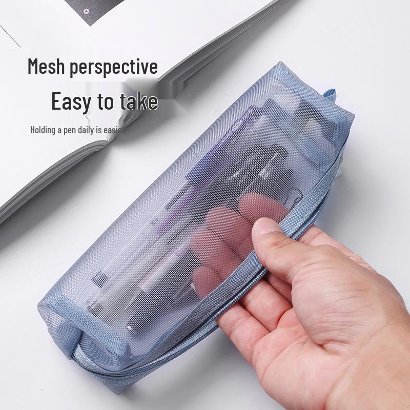 Stor Transparent Nätpennfodral med Hög Kapacitet