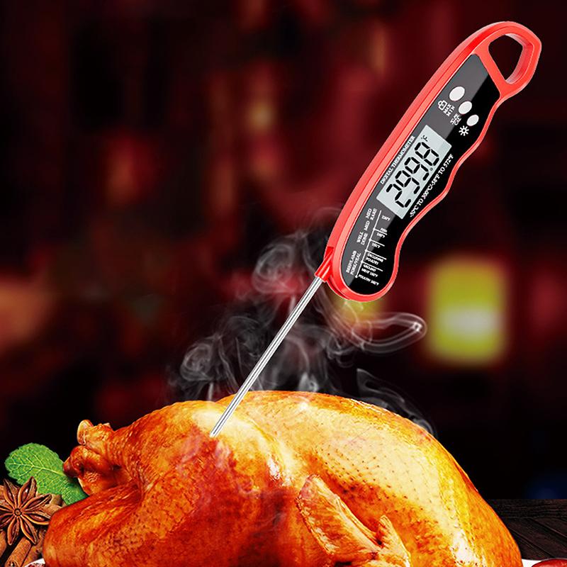 1PC Instant Read Digital Thermometer Waterproof With Backlight Calibration For Kitchen Outdoor Cooking BBQ Grilling