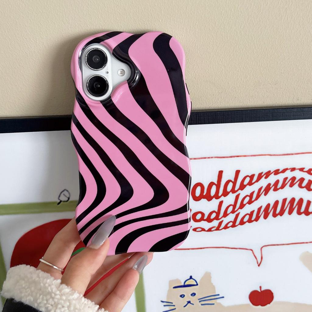 Niche Feng Shui Wave Pattern Compatible with iPhone 16 Pro Max Apple 17 Phone Case 15/14 Two-in-One Film Case
