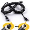 5M/16.4ft 10M/32.8ft 4-Pin Stretch Elastic Spring Cable Aviation Extension Video Cord for Blackup Camera Bus Turck Van Lorry RV