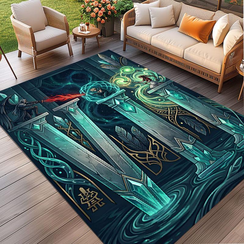 Final Fantasy Print Rug, Washable Floor Carpet, For Entryway Dorm Laundry Room Office Study, Home Decor Birthday Christmas Gift