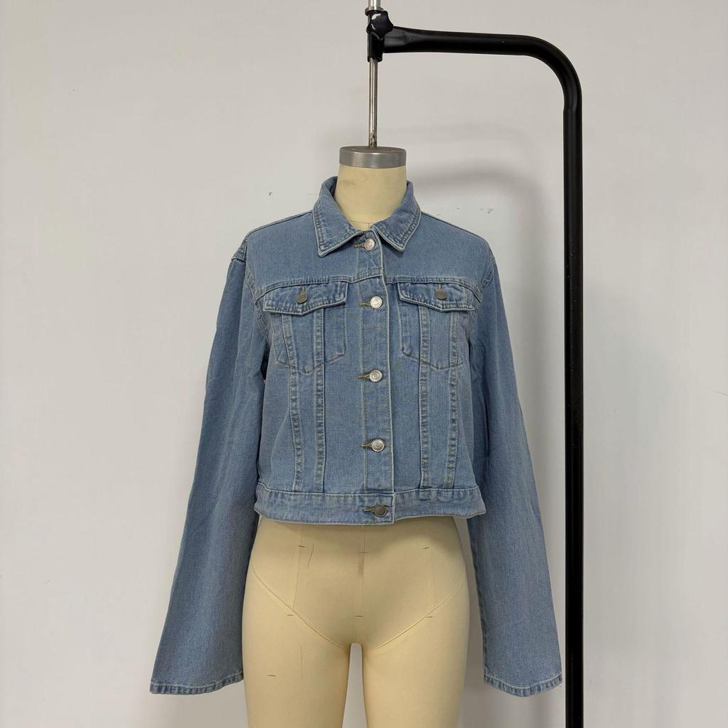 European Lapel Casual Women's Denim Jacket