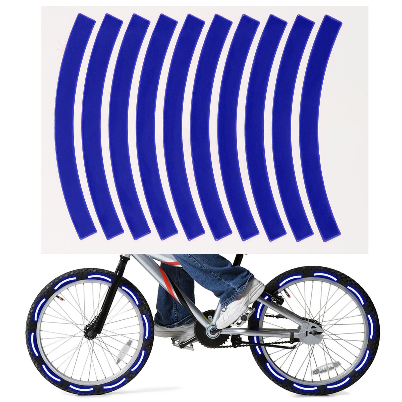 10 Stück selbstklebendes reflektierendes Klebeband, Radfahren, Sicherheitswarnung, Aufkleber, Fahrrad-Reflektorband, Streifen für Auto dunkelblaue
