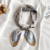Fashion geometric color matching simulation silk scarf thin spring and summer square scarf scarf professional tie scarf hair tie bag silk scarf