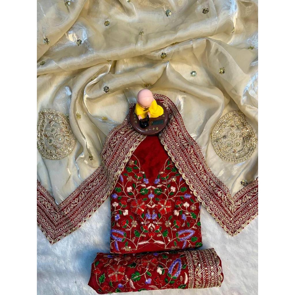 Premium stoff 3mm broderi arbeid blonderkant med 5 mm paljett butti med jati Dori arbeid saree