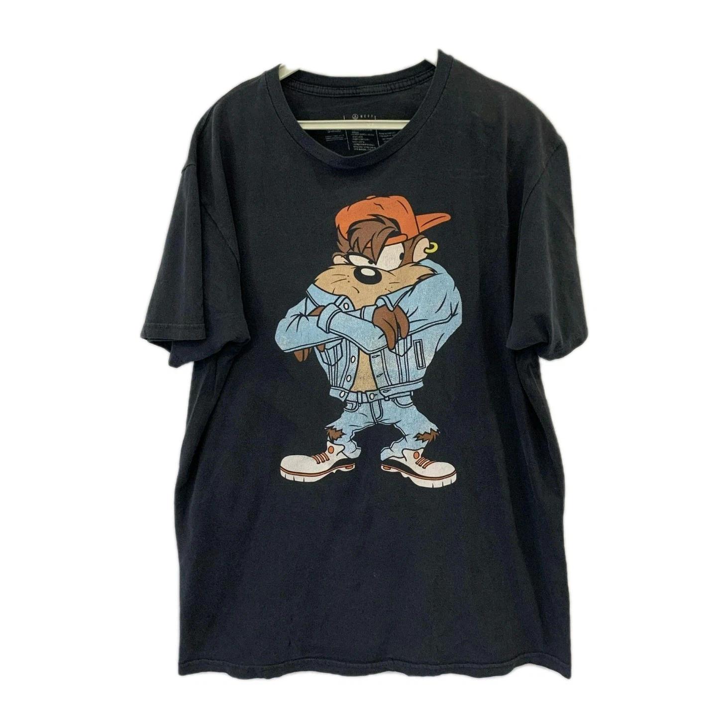 Vtg Looney Tunes Taz T-Shirt Neff Streetwear Black Graphic Tee Men’s Size L #10 4XL