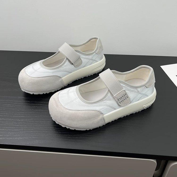 

Уродливо-милые Мэри Джейн с мелким вырезом, на липучке, ленивые туфли, мягкая подошва, удобные, модные, универсальные, одинарные туфли Boken, женские туфли с ремешком на одной пряжке 40 серый