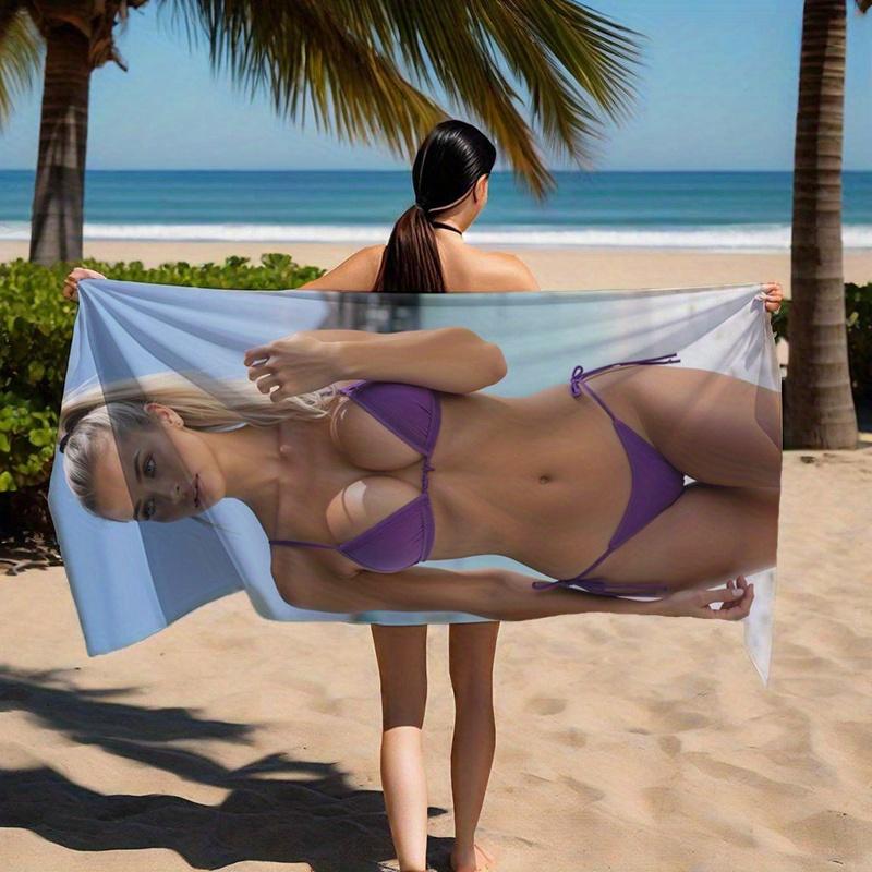 Solid Color Beach Towel - Light Blue, Soft & Absorbent, Quick Dry, Multiple Sizes, Perfect For Swimming & Travel