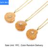 Ocean style carved natural stone conch pendant zircon shell lapis lazuli crystal necklace jewelry