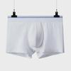 "Men’s Pure Cotton White Boxer Briefs - Antibacterial, Lightweight Youth Shorts for Autumn/Winter"