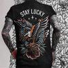Herren Retro Tattoo Stil T-Shirt Trend 3D Druck Street Kurzarm Hip-Hop Punk Stil Herren T-Shirt Übergröße Herrenbekleidung