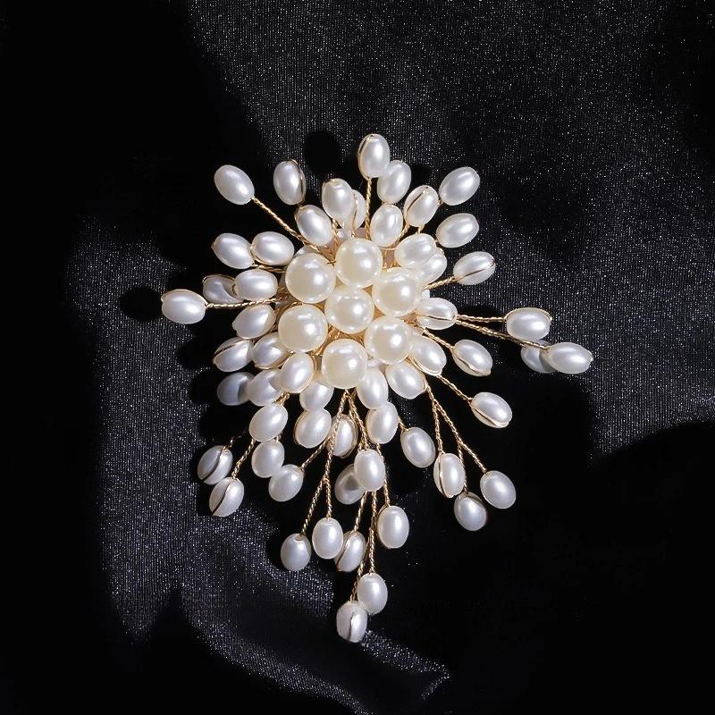 

Clothes Decoration Jewelry Gifts Elegant Pearl Flower Brooch Pin Fashion Badge For Women Girls