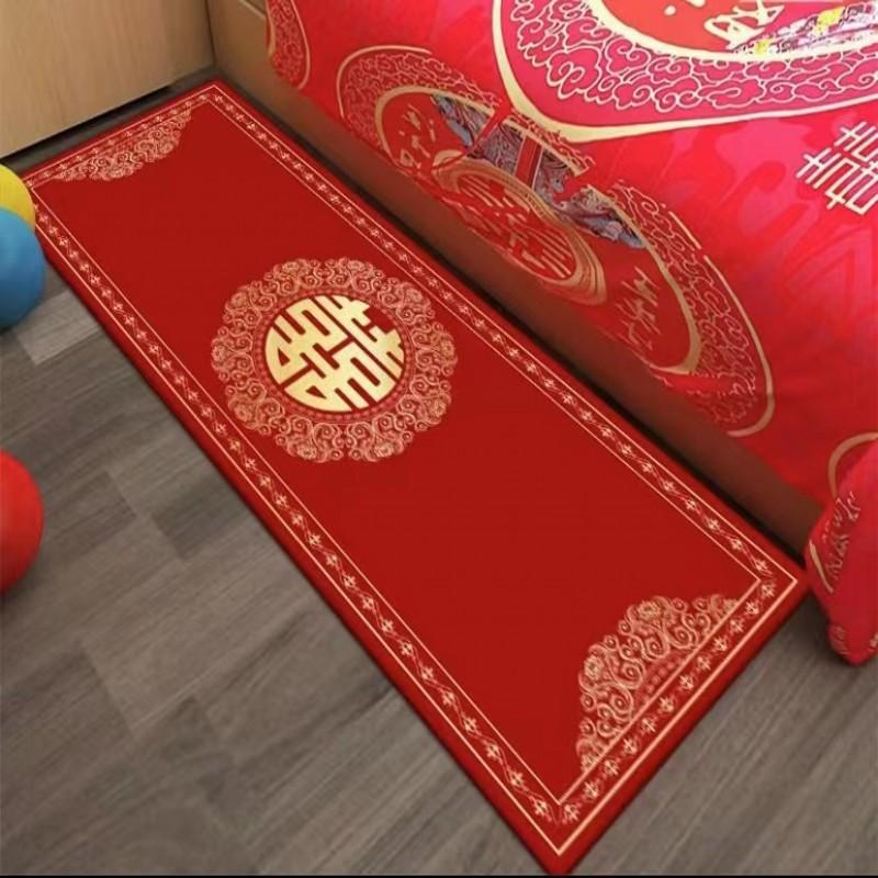 

Красный праздничный свадебный китайский иероглиф «Счастливый» спальня кровать ковер в свадебную комнату свадебный ковер на пол коврик 80 * 200Cm