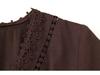 Women's European American Lace Trim V-Neck Long Sleeve Dress