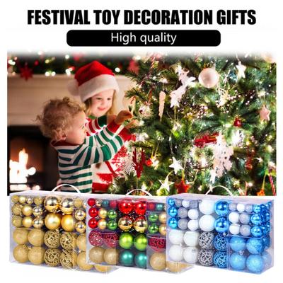 100 Pcs Christmas Balls Ornaments Plastic Shatterproof Hanging Balls Decoration for Xmas