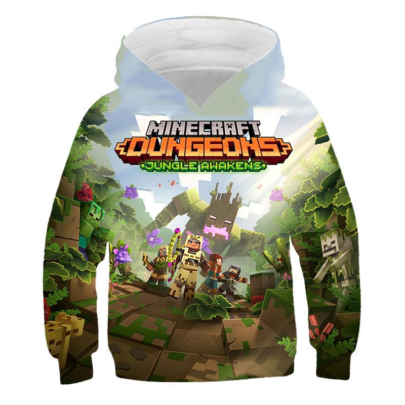 2025 Nové Minecraft Pop Mikiny Dětské T Mikina Kawaii Zombie Kreslené Chlapecké a Dívčí Topy Oblečení 4 5 6 7 8 9-14 Let