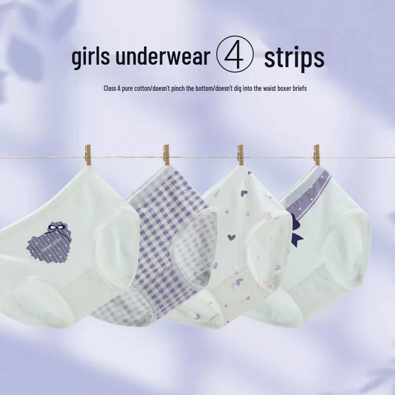 Girls' Pure Cotton Boxer Briefs - Comfortable, Non-Pinching Underwear for Children