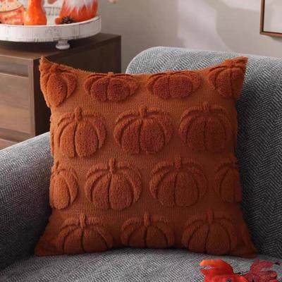 Soft Plush Pumpkin Cushion Cover Halloween Throw Pillow Cover Pumpkin Fall Decorative Soft Plush Pillowcase For Couch Pillow
