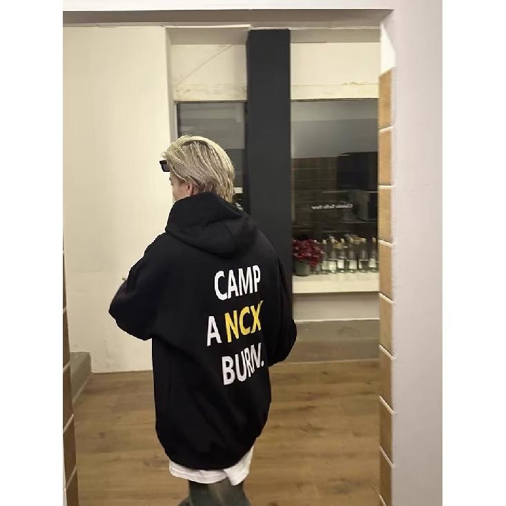 

Мужская толстовка с капюшоном весной и осенью, свободная и модная универсальная куртка с буквенным принтом, мужская толстовка с длинными рукавами, повседневный топ 3XL чёрный